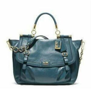 Coach TEAL leather Pinnacle Abby